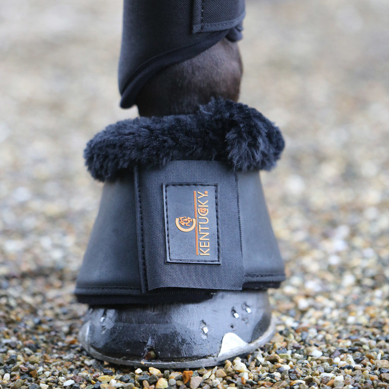 Kentucky Sheepskin Leather Over Reach Boots Black/Black - Image 2