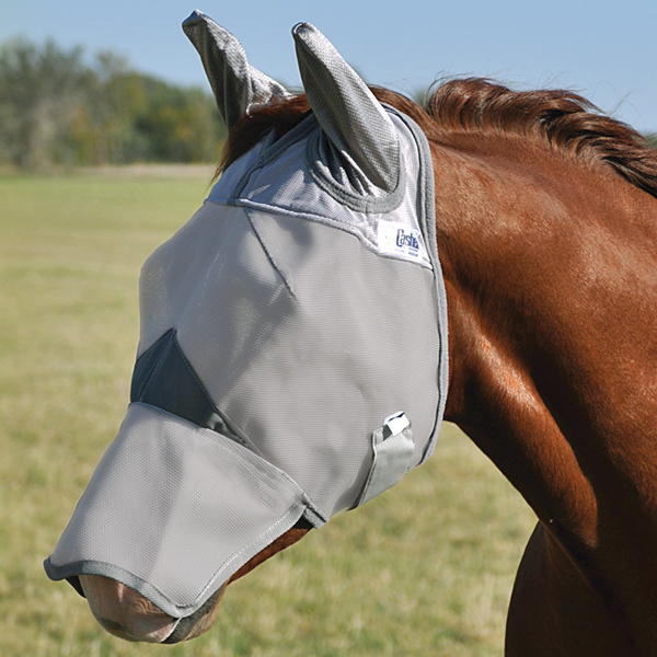 Cashel Horse Fly Mask Long With Ears 1 Cashel Crusader Fly Mask Long Nose with Ears