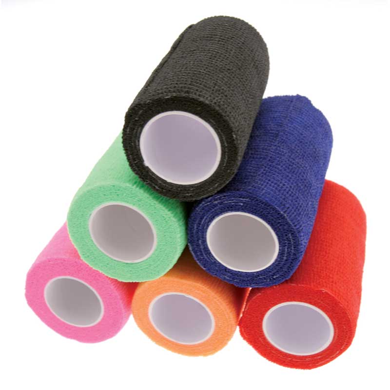 KM Elite Vet Wrap Bandaging BOX 12 1 KM CoHesive Bandage Wrap Mixed Colours