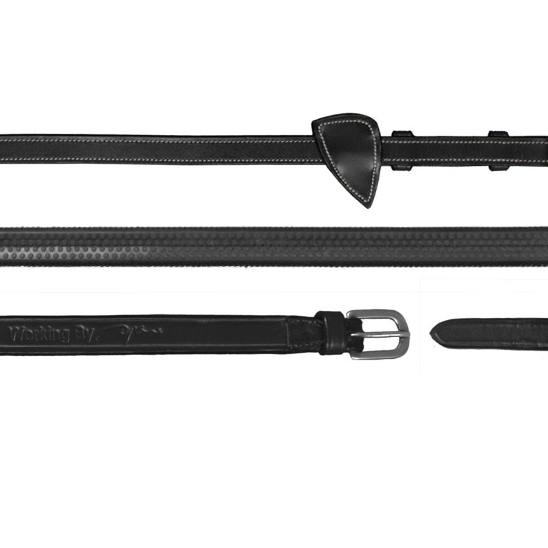 Dy'on Working Collection 1/2 Inch Rubber Reins 1 Dy'on Working Collection 1-2 Inch Rubber Reins Black