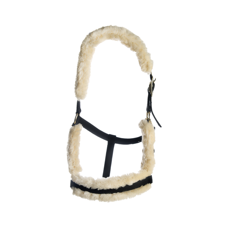 Kentucky Nylon Sheepskin Headcollar 6 Kentucky Horsewear Nylon Sheepskin Head Collar Natural 2