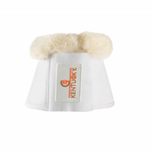 Kentucky Horsewear Sheepskin Leather Over Reach Boots White