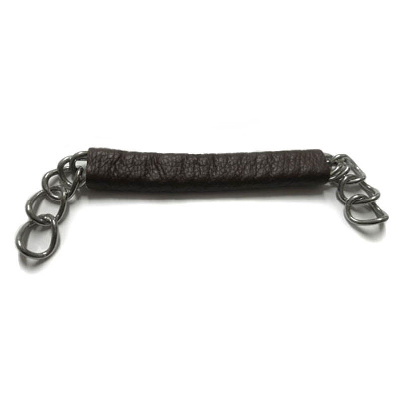 Soft Padded Leather Curb Chain 1 Soft Padded Leather Curb Chain Brown