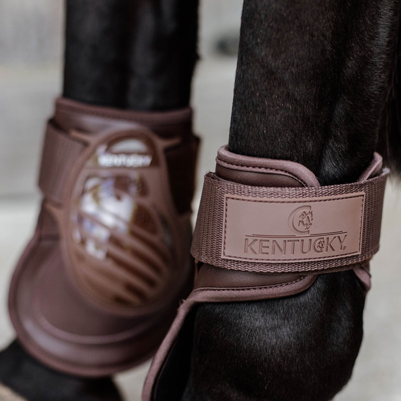 Kentucky Young Horse Deep Fetlock Boots Air 4 Kentucky Horsewear Deep Fetlock Boots Air Brown Side View