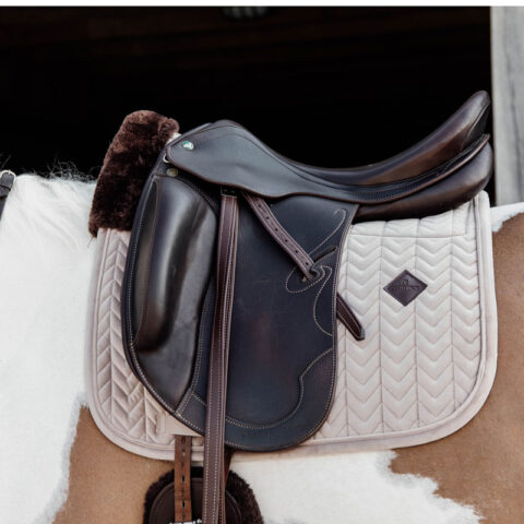 Kentucky Horsewear Skin Friendly Velvet Saddle Pad Beige Dressage
