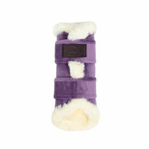 Kentucky Horsewear Velvet Contrast Brushing Boots - Purple 3
