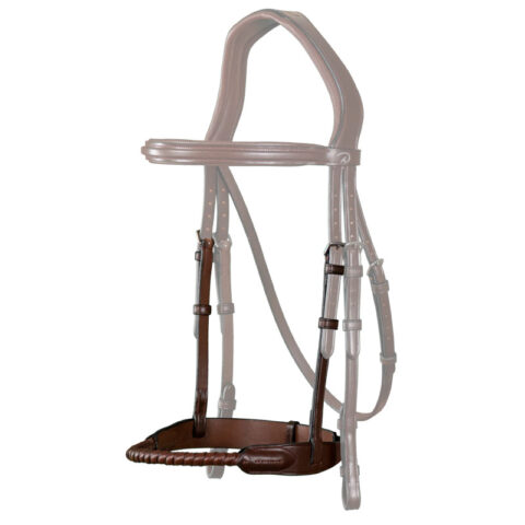 New English Collection Leather Covered Rope Noseband