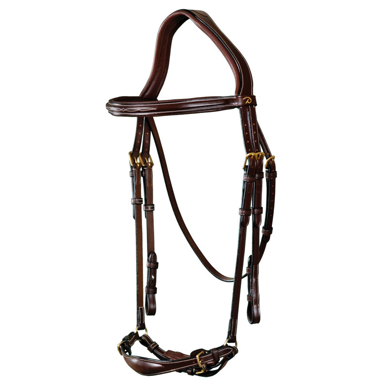 Dy'on Collection Adjustable Drop Noseband Bridle 5 Dy'on-Adjustable-Drop-Bridle-Brown