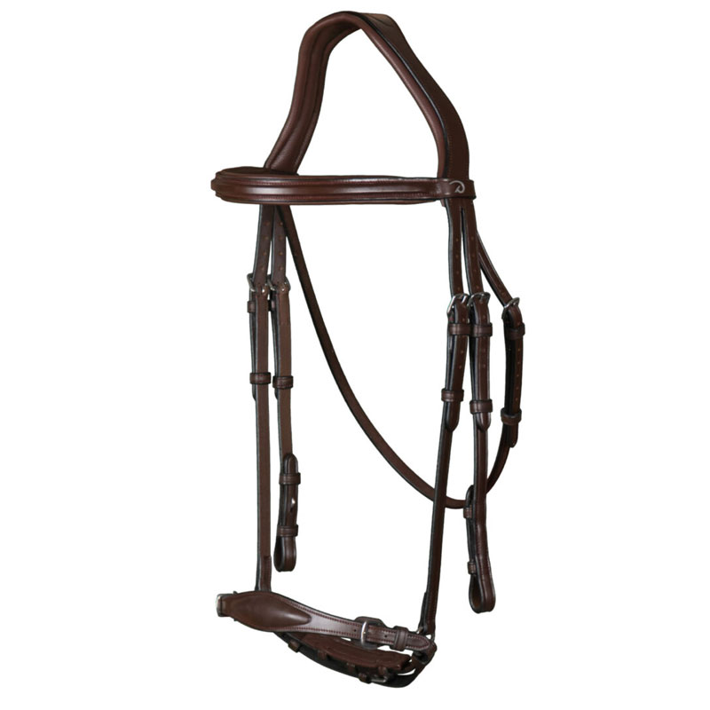 Dy'on New English Collection Adjustable Drop Noseband Bridle 2 Drop-Noseband-Bridle-Brown
