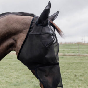 Kentucky Horsewear Fly Mask Classic With Ears and Nose Black 2