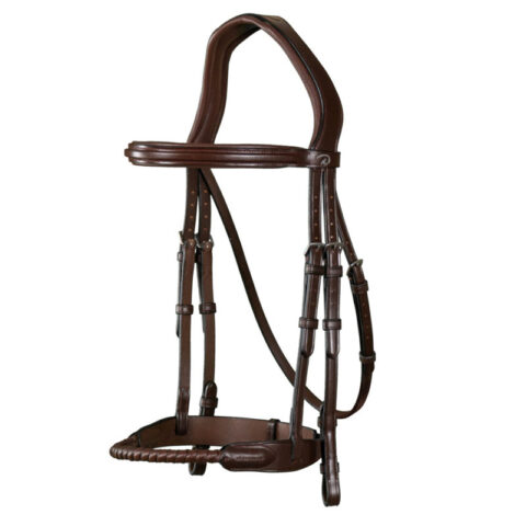 Leather-Covered-Rope-Noseband-Bridle-Brown