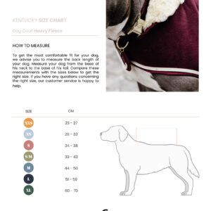Dog Coat Heavy Fleece Size Chart