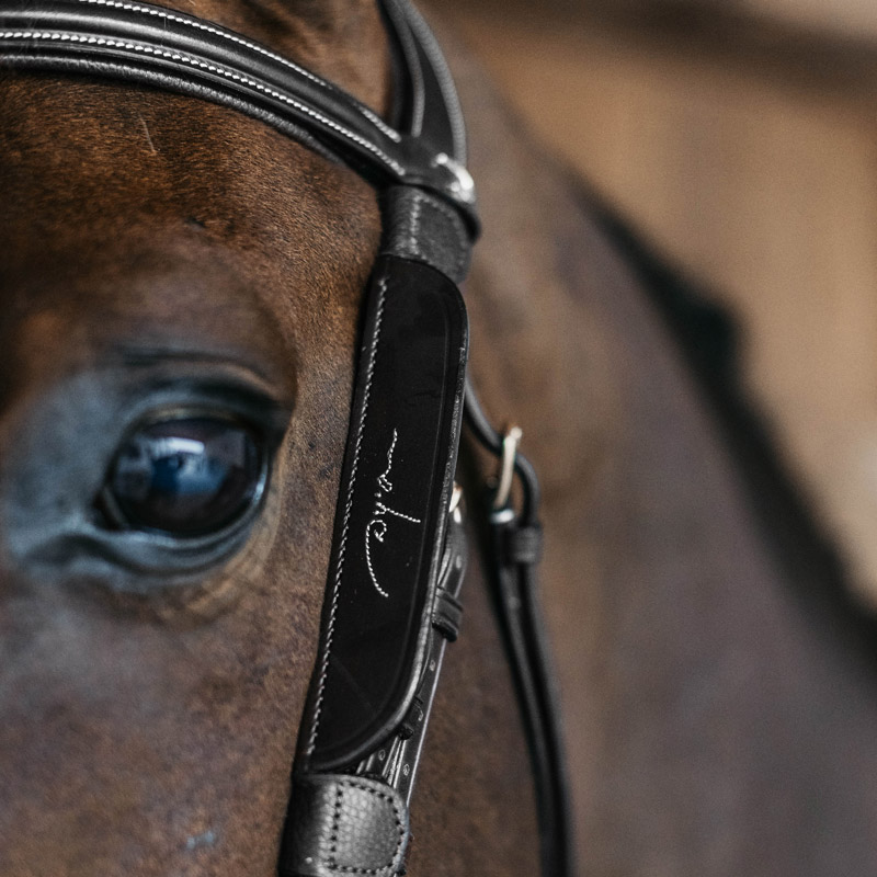 Dy'on Blinkers With Fancy Stitching - Black 1 Dy'on Blinkers With Fancy Stitching - Black