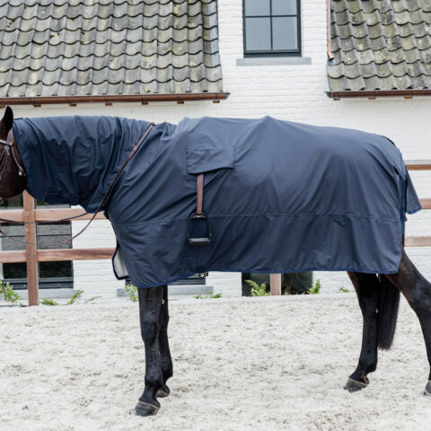 Horse Raincoat with Stirrup Holes