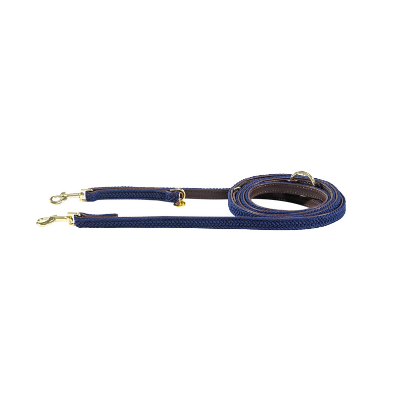 Kentucky Adjustable Plaited Dog Lead 200cm 1 Kentucky Plaited Small Adjustable Dog Lead 200cm - Navy