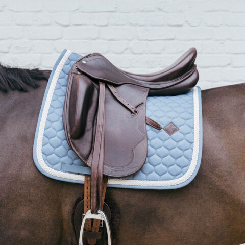 Plaited Cord Saddle Pad Dressage - Light Blue