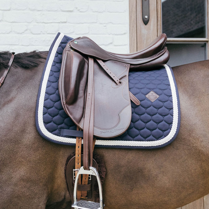 Kentucky Horsewear Plaited Cord Dressage Saddle Pad 7 Plaited Cord Saddle Pad Dressage - Navy