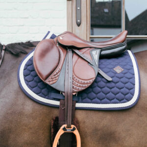 Plaited Cord Saddle Pad Jumping - Navy