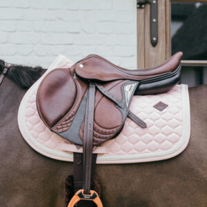 Plaited Cord Saddle Pad Show Jumping - Soft Rose