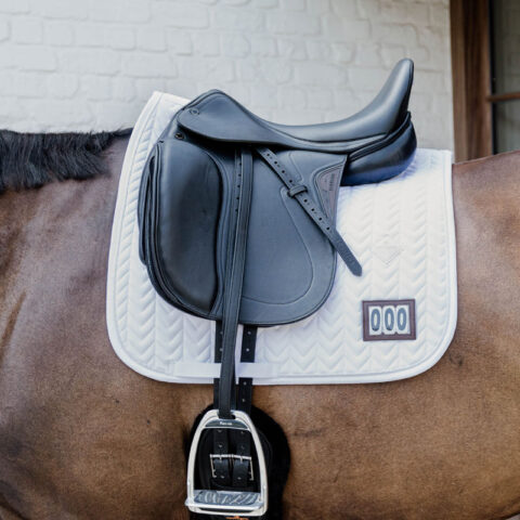 Fishbone Dressage Saddle Pad Competition 2 Numbers White 1