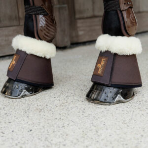 Kentucky Horsewear Sheepskin Over Reach Boots Solimbra Brown