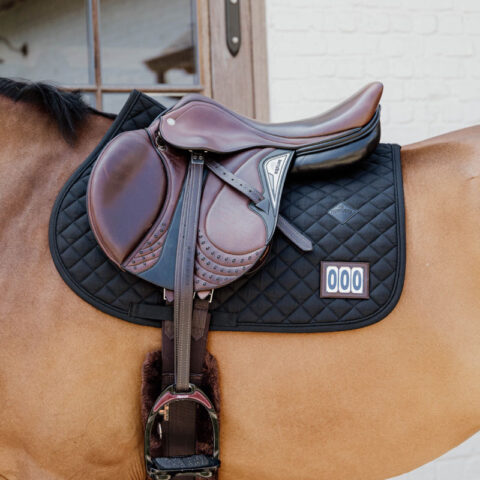Saddle Pad Diamond Competition 2 Numbers Jumping Black 2