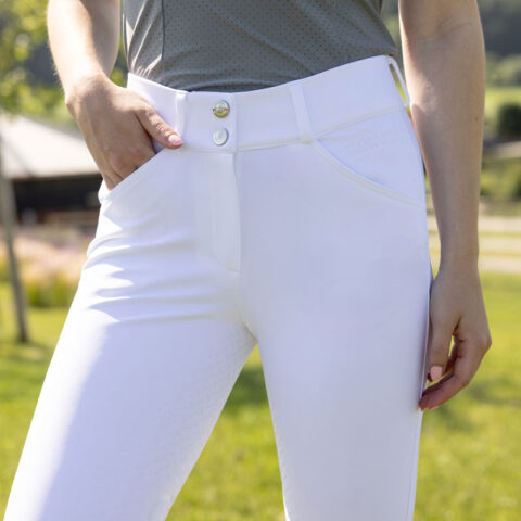 Kentucky Riding Wear Miami Full Grip Womens Breeches White Waist Shot