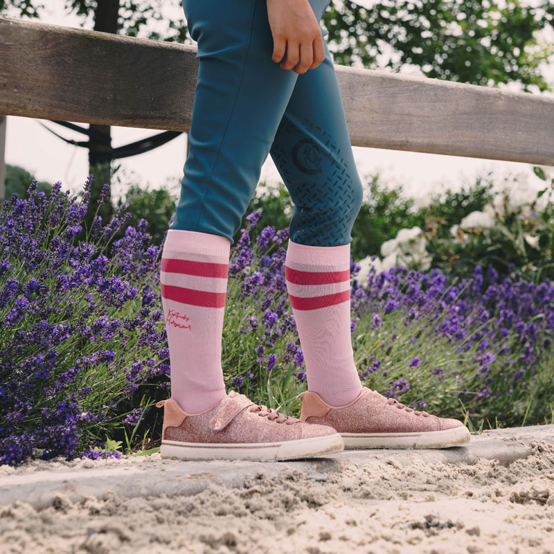 Kentucky Horsewear Kids Socks Stripes Set of 2 1 Kids Socks Stripes Set of 2 Light Rose