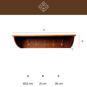 Helmet Shelf with Rack & 5 Hooks