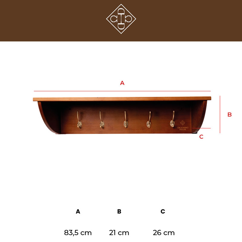 Helmet Shelf with Rack and 5 Hooks 4 Helmet Shelf with Rack & 5 Hooks