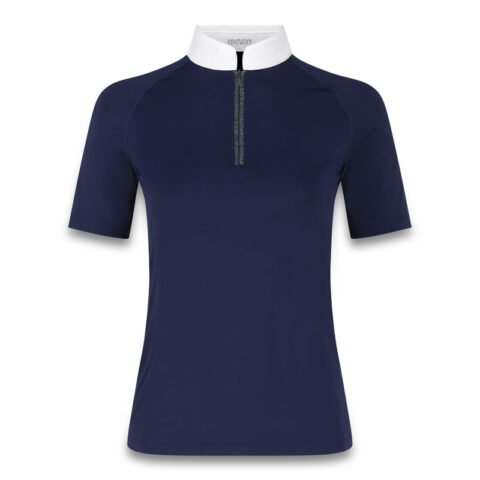 Kentucky Womens Show Shirt with Glitter Zipper Short Sleeve