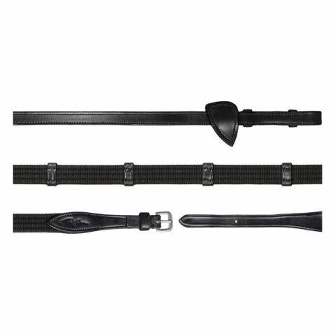 New English 5/8″ Web Reins With 9 Leather Loops NE05K
