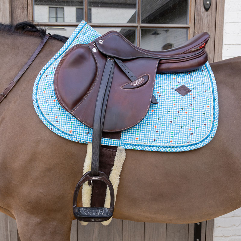 Saddle Pad Velvet Pied-de-Poule Show Jumping 5 Saddle Pad Velvet Pied-de-Poule Show Jumping