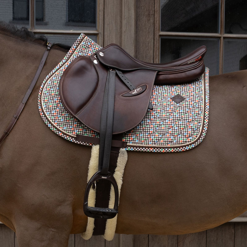 Saddle Pad Velvet Pied-de-Poule Show Jumping 1 Saddle Pad Velvet Pied-de-Poule Show Jumping