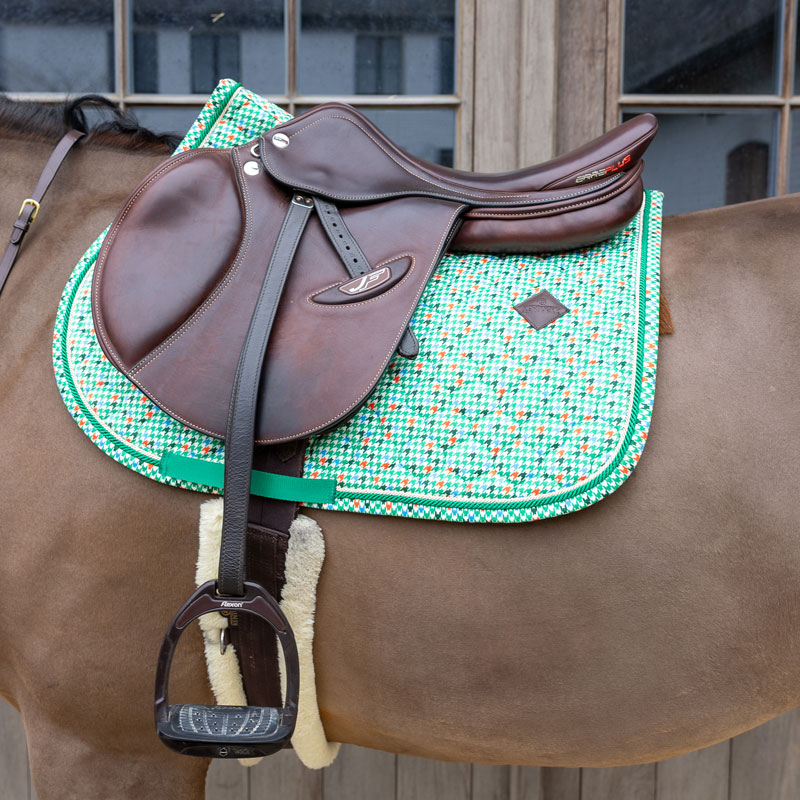 Saddle Pad Velvet Pied-de-Poule Show Jumping 3 Saddle Pad Velvet Pied-de-Poule Show Jumping