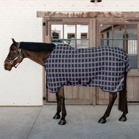 Turnout Rug All Weather Waterproof Comfort Navy Check 52191-02-03