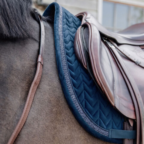 Velvet Fishbone Saddle Pad Plaited Glitter Rope